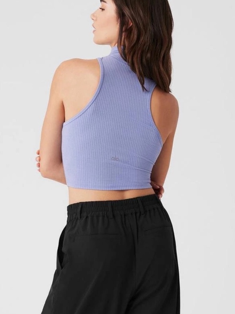 Alo Ribbed Lilac Crop Top